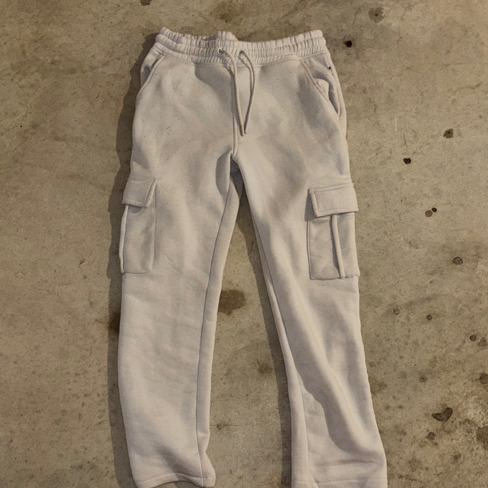 Casual White Cargo Sweatpants